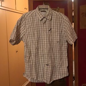 Young men’s casual dress checkered shirt, Large